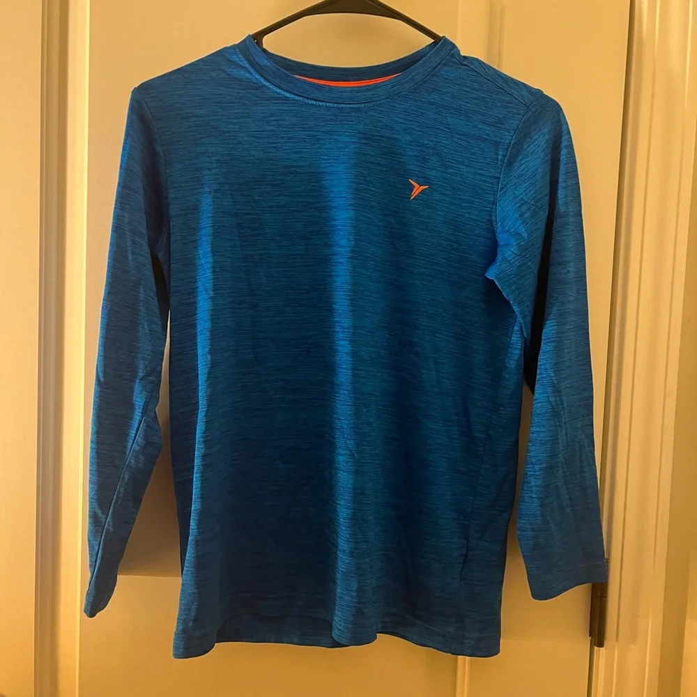 Old Navy Boys Active Long Sleeve T-Shirt Size L 10-12 Blue